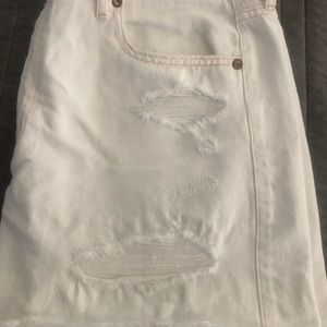 Aeropostale white slightly destroyed mini Jean skirt